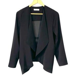 Sophie Rue black Waterfall Draped Open-Front Blazer lightweight size medium